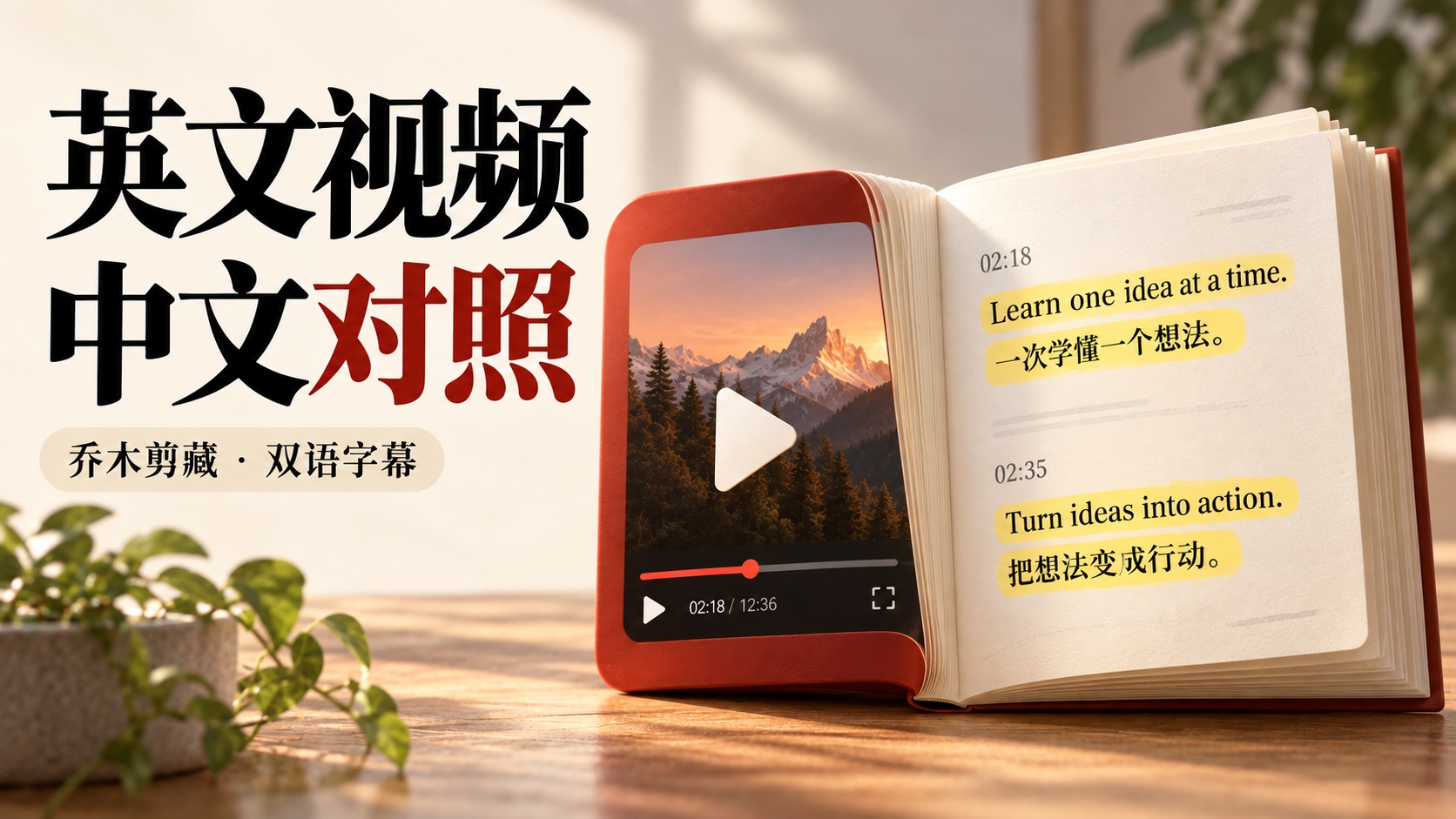 双语字幕：原文与译文保留时间戳