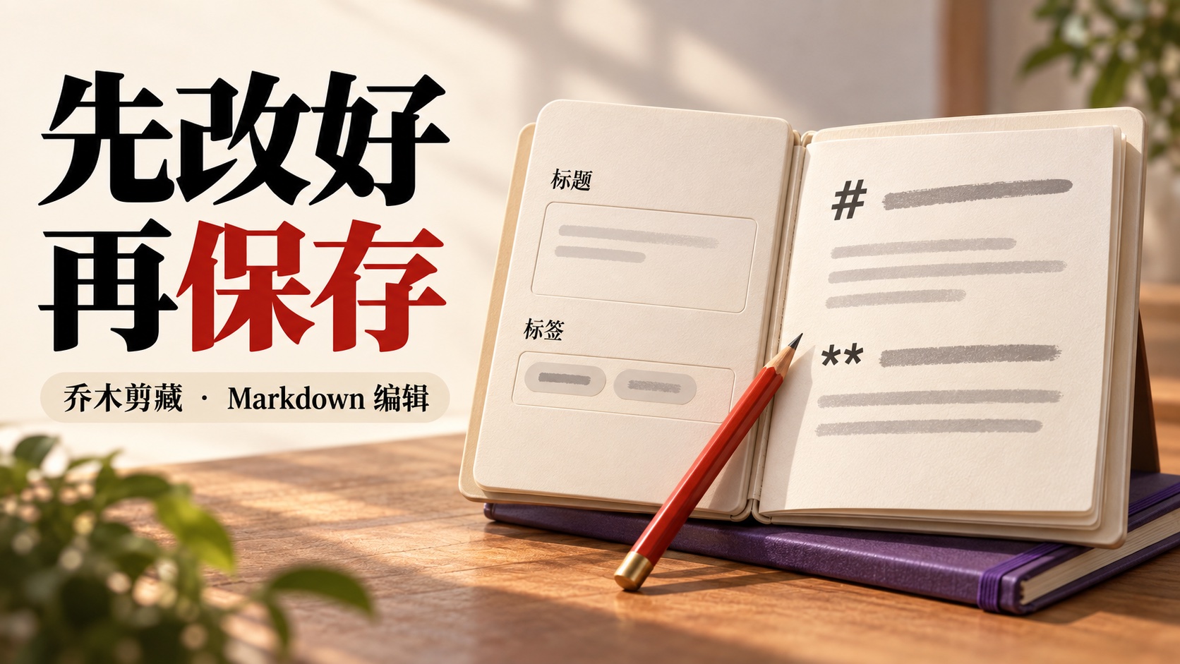 Markdown 编辑：先改好，再保存